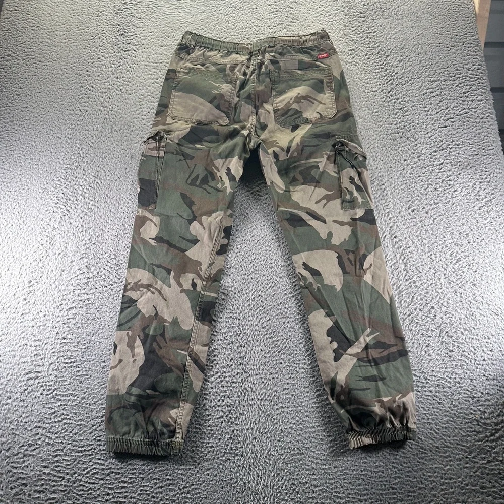 Wrangler Pant Boys XL Green Cotton‎ Camouflage Cargo Jogger Tapered Stretch Army